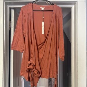 Caslon “Pink Canyon” Tie Wrap Top